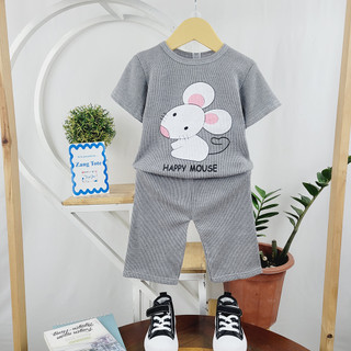 S026 - (9-21kg) Bộ hè thu + đông xuân cho bé trai bé gái hình đáng yêu vải cotton tổ ong mềm mịn