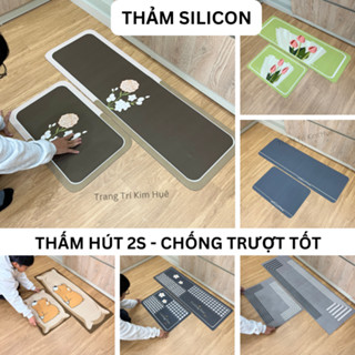 Thảm bếp SILICON cao cấp siêu thấm nước, thảm lau chân nhà bếp sang trọng dễ dàng vệ sinh Kim Huệ.