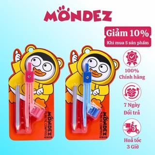 Compa nhựa MONDEZ - loại dùng chì gỗ, Thiết Kế Tiện Lợi, Gọn Nhẹ, An Toàn Cho Bé Vẽ Hình M17001