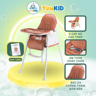 Ghế Ăn Dặm Đa Năng Hanbei YUM KID Chính Hãng Đầy Đủ Phụ Kiện Đệm Bánh Xe