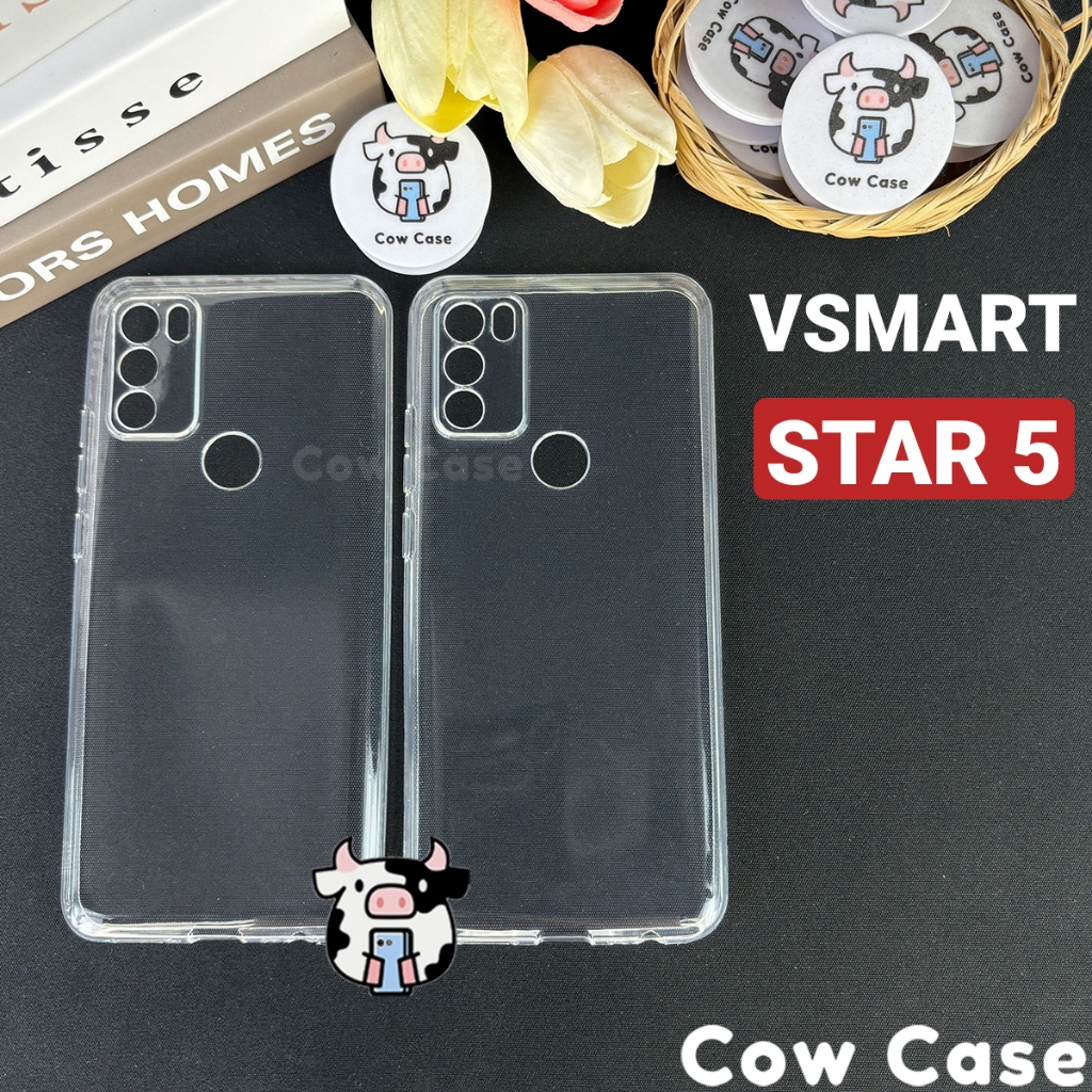 Ốp lưng Vsmart Star 5 bảo vệ camera silicon dẻo trong Cowcase | Vỏ lưng điện thoại Vinsmart