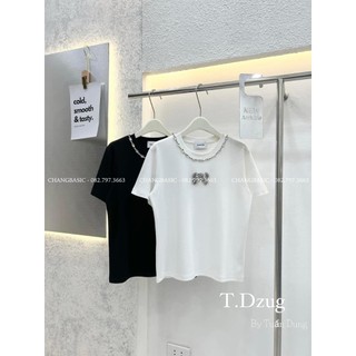 Áo thun nữ viền đá cổ hàng QCL1