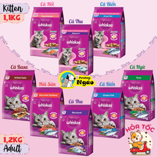 [ Vị Mới ] WHISKAS® 1.1kg, 1.2kg Thức ăn hạt có nhân cho mèo con và mèo trưởng thành ___