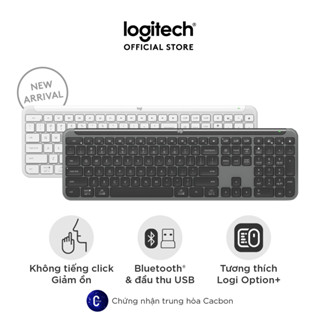 Bàn phím không dây Logitech K950 Signature Slim - Kết nối đa thiết bị, Gõ yên tĩnh, Bluetooth