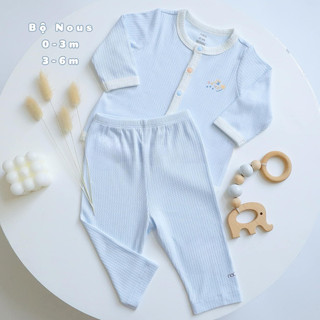 Bộ Quần Áo Cài Thẳng Dài  NOUS (Size 0-3 Tháng Đến 9-12 Tháng)
