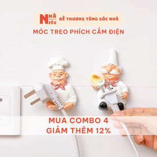 Móc dán tường treo giữ phích cắm điện dây điện khăn đồ đạc trang trí phòng bếp BepNieu