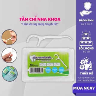 Tăm chỉ nha khoa chăm sóc răng miệng tiện lợi 1 hộp 50 cái (chứng nhận an toàn hợp vệ sinh)