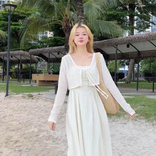 Áo khoác lưới cardigan thắt nơ V470 CHANGSTORE