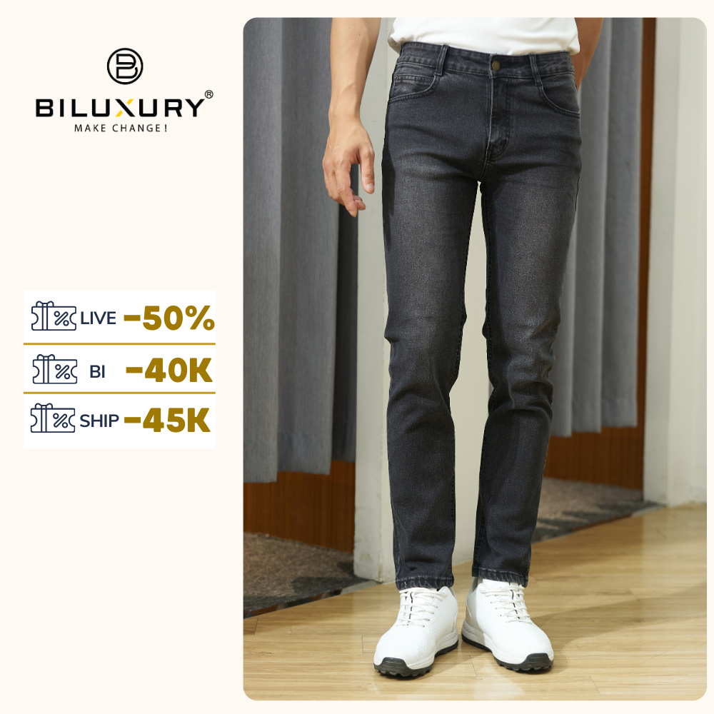 Quần Jean Nam, Quần Bò Nam Biluxury Form Slimfit Cao Cấp Bền Màu, Co Dãn, Thấm Hút Tốt