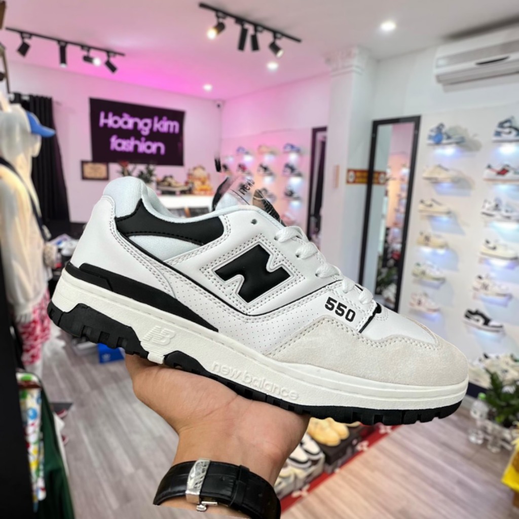 Giày New Balance 550 White Black, Giày NB 550 Đen Trắng Cao Cấp Cổ Thấp Siêu Hot Full Box Bill