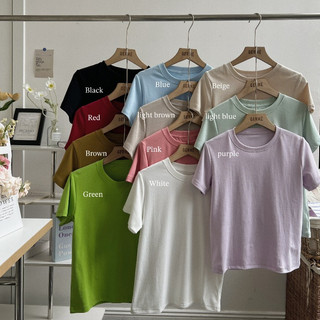 Áo phông nữ cộc tay một màu dáng suông, Áo thun nữ basic chất cotton mềm thoáng mát thấm mồ hôi A03240125 By Germe