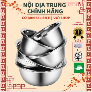 Bộ 5 thau rổ inox cao cấp cho nhà bếp
