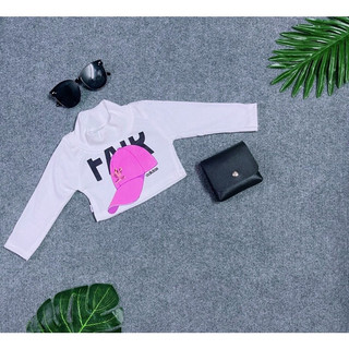 áo Croptop cổ lọ tay dài