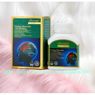 Viên Uống Tăng Tuần Hoàn Não Vitatree GINKGO Plus 6000 With Q10 50Mg - Hộp 60 Viên