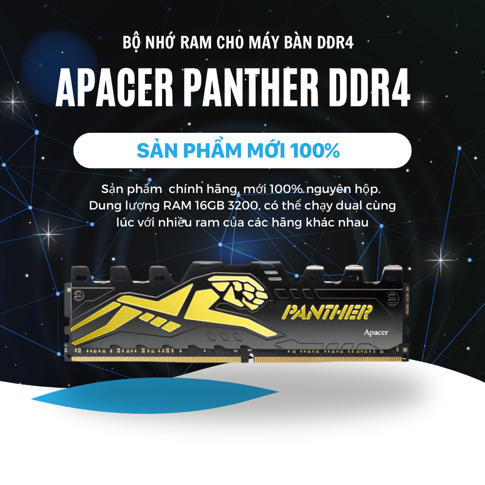 Ram 16GB DDR4 3200Mhz Apacer Panther Golden chính hãng