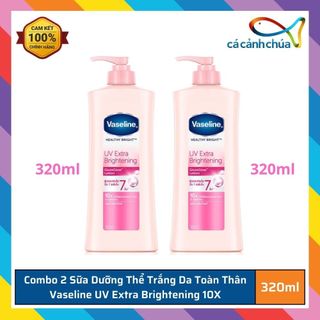 Sữa dưỡng thể trắng da toàn thân Vaseline UV Extra Brightening 10X - Thái Lan