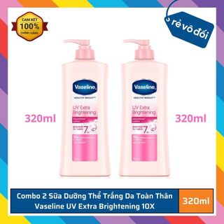 Sữa dưỡng thể trắng da toàn thân Vaseline UV Extra Brightening 10X - Thái Lan