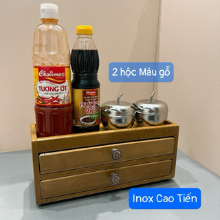 Hộp gỗ đựng đũa muỗng 1 hộc & 2 hộc