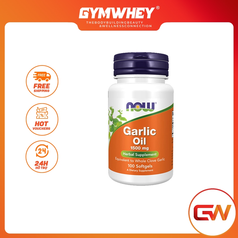 NOW GARLIC OIL 1500MG Viên Dầu Tỏi Chống Lão Hóa Hỗ Trợ Tăng Sức Đề Kháng