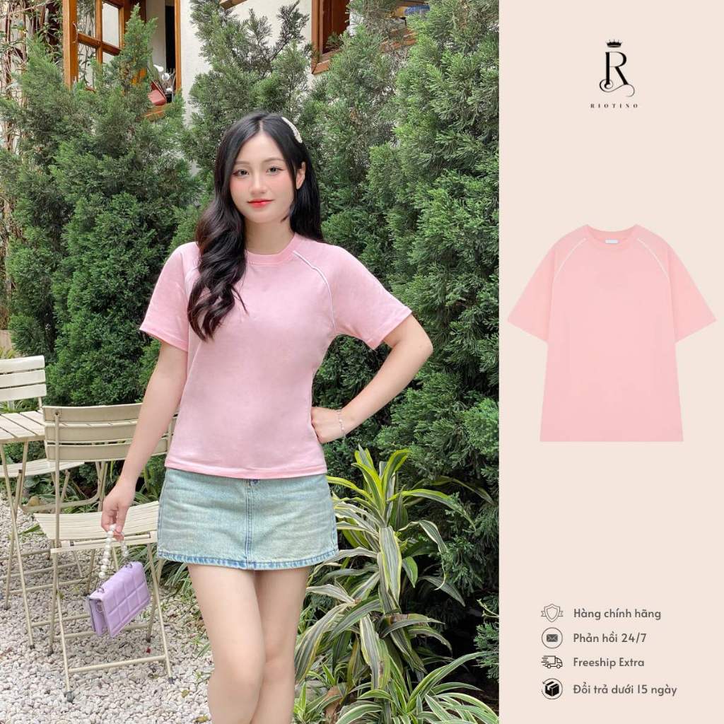 ÁO THUN FORM ÔM BABY TEE ĐƠN GIẢN MÀU HỒNG , BASIC TEE FORM ÔM , BABY TEE BODY AT02