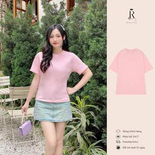 ÁO THUN FORM ÔM BABY TEE ĐƠN GIẢN MÀU HỒNG , BASIC TEE FORM ÔM , BABY TEE BODY AT02