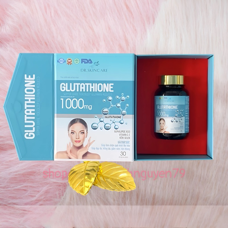 Viên uống trắng da Glutathione 1000mg - Dr Skin care Chính hãng ( hộp 30 viên)- Làm đẹp da, trắng da