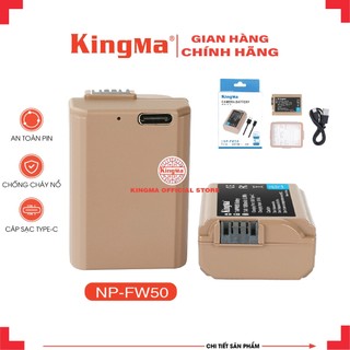 Pin kingma np-fw50 dung lượng 1080mah . phiên bản sạc trực tiếp trên pin tặng kèm hộp chống ẩm pin