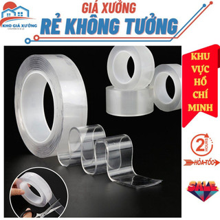  Băng Keo Trong Suốt Dán Nano 2 Mặt Siêu Dính Chống Thấm Nước Đa Năng Tiện Dụng 1 Mét.Keo Dán Tiện Lợi