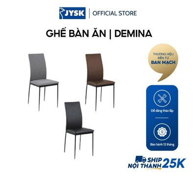 [MUA 3 TẶNG 1] Ghế bàn ăn | JYSK Demina | đệm bọc vải polyester/Da PU | chân kim loại sơn đen | R43.5xS53.5xC88.5cm