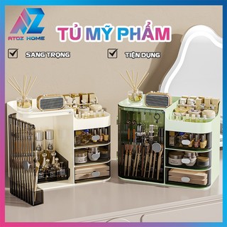 Tủ đựng đồ đa năng để bàn - tủ đựng mỹ phẩm mini decor tiện lợi, phong cách châu âu sang trọng có ngăn tiện lợi