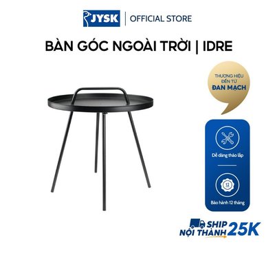 Bàn góc ngoài trời | JYSK Idre | thép sơn tĩnh điện | đen | DK45xC52cm