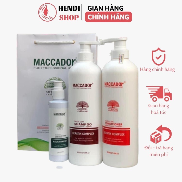 Dầu gội xả phục hồi dưỡng ẩm hương nước hoa Maccador Keratin 800ml - Chính hãng