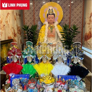 Mão 5 Bà Ngũ Hành (KHÔNG ÁO) - Mẫu Hột Đá Toàn Màu - Size tượng: 40cm (Ni 22cm) BTM