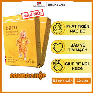 [COMBO 2 HỘP] Dầu cá kim cương LIFELINE CARE BARN bổ sung Omega 3, Vitamin D3 nội địa Na Uy - hộp 30 viên