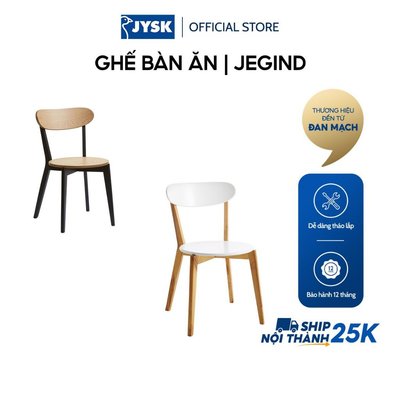 Ghế bàn ăn | JYSK Jegind | gỗ công nghiệp/gỗ cao su | trắng/sồi