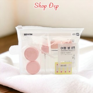 Bộ chiết mỹ phẩm BEIYIN 7 món kèm túi đựng khóa zip