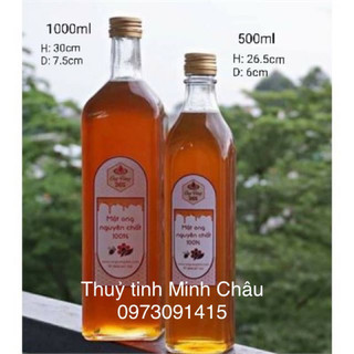 Chai thuỷ tinh đựng mật ong vuông sq 250ml, 500ml, 750ml, 1000ml