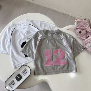 [Ảnh Thật ]Áo Croptop Thể Thao  Number 12 [DollaHouse]