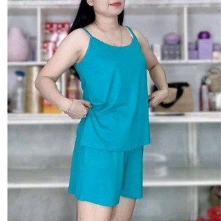 TPS85(Bảng Màu 2) Bộ Đồ Ngủ Nữ Quần Đùi Áo 2 Dây Thun Lụa Cotton TuyenPhan Big size