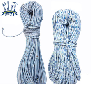 10 mét Dây dù tròn trắng chấm mè xanh – dây dù buộc hàng 4mm, 5mm