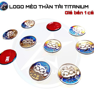 Tem logo titanium mèo thần tài may mắn
