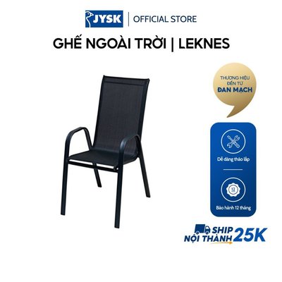 Ghế ngoài trời | JYSK Leknes | thép/vải polyester | đen | R54xS72xC92cm