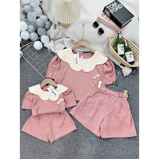 [MAY KID] Set hồng cổ sen - đồ đôi mẹ và bé
