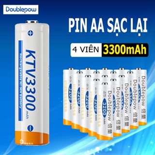 Hộp 4 viên pin tiểu sạc lại AA 3300mAh Doublepow, pin sạc dung lượng cao