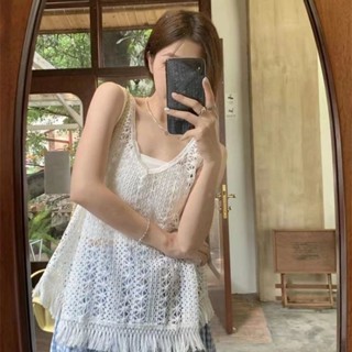 Áo nữ ren lưới sát nách cổ V mùa hè áo lưới đi biển, áo ba lỗ nữ rộng, áo ba lỗ hàng Quảng Châu chất mềm mại CÓ SẴN