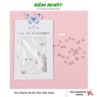 Set Charm Nơ Kim Loại 2024 Đính Móng