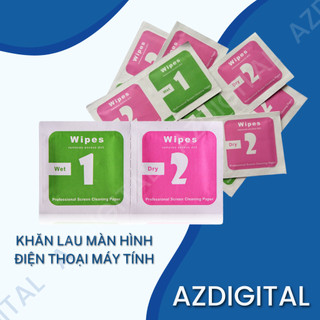 Khăn lau laptop điện thoại tẩm cồn Azdigital Khăn 1 2 (1 khăn cồn và 1 khăn khô)