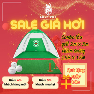 Combo lều Golf 2m x 3m + Thảm Golf Swing 1.5m x 1.5m (Tặng Kèm 3 Bóng Xốp + 2 Tee)