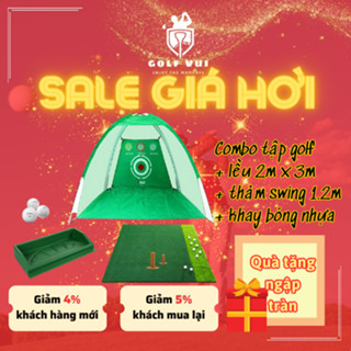 Combo Lều Golf 2m x 3m + Thảm Golf Swing 1.2m x 1.2m + Khay Bóng Nhựa (Tặng Kèm 3 Bóng + 2 Tee)
