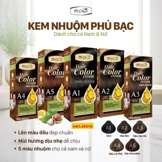 Kem nhuộm tóc phủ bạc m.pros 60mlx2 - dưỡng chất thiên nhiên màu đen/ nâu💖kèm chai oxy💖